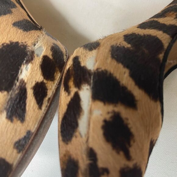 JCrew collection leopard print calf hair heels SZ8 - Picture 11 of 12